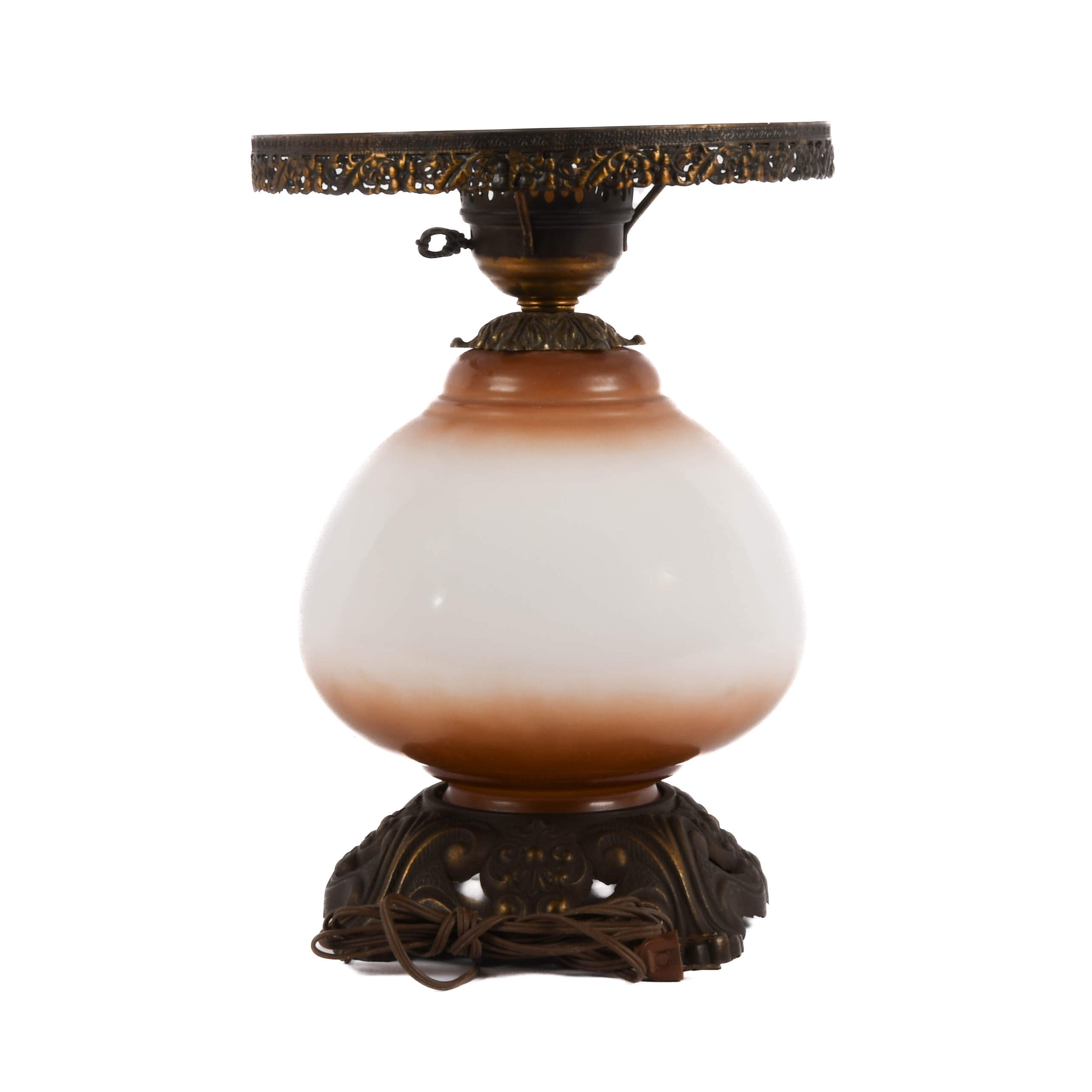 Falkenstein Hurricane Lamp Base with Decorated Flowers-5