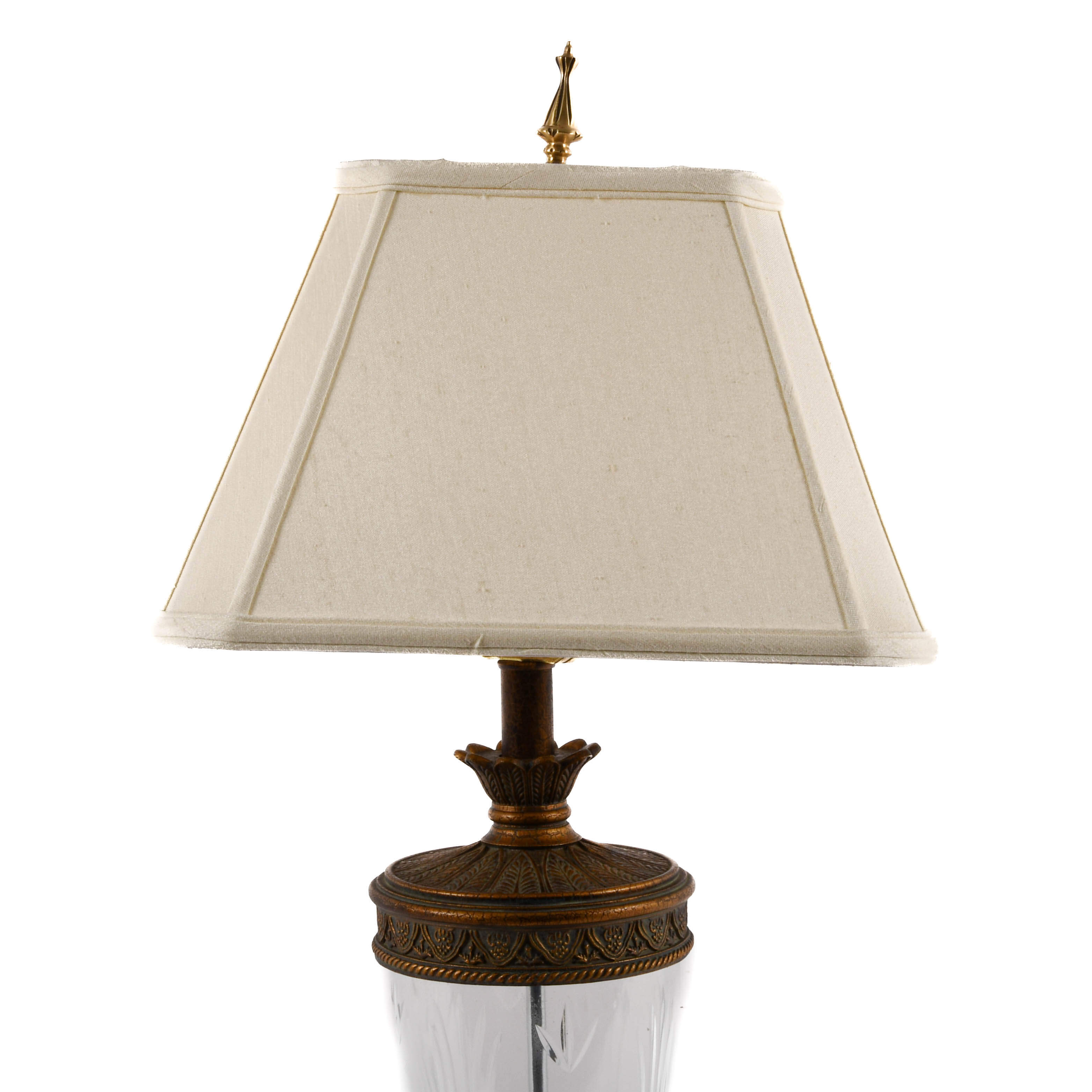 Decorative Crystal and Wood Table Lamp-4