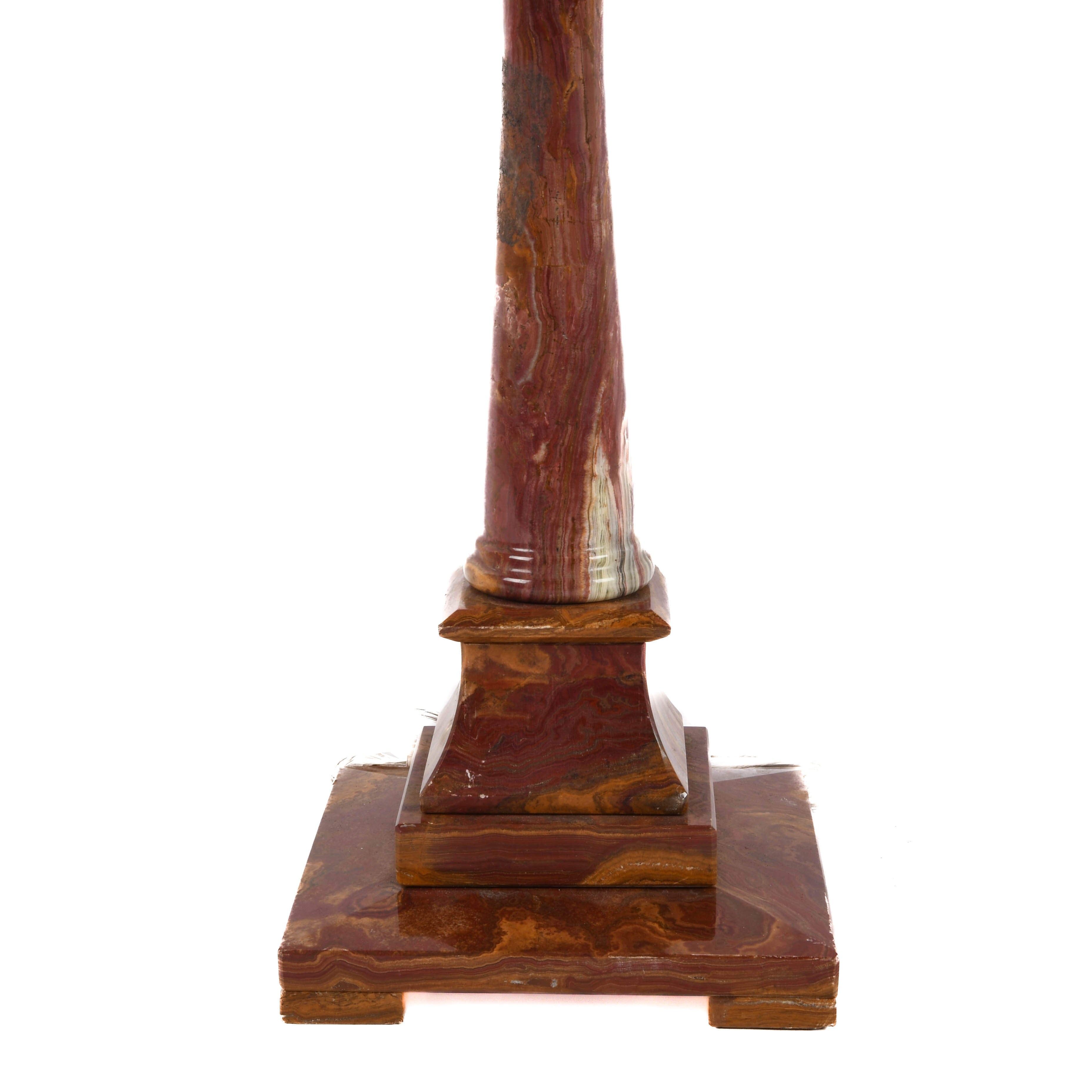Pair of Caramel-Toned Alabaster Table Lamps-2