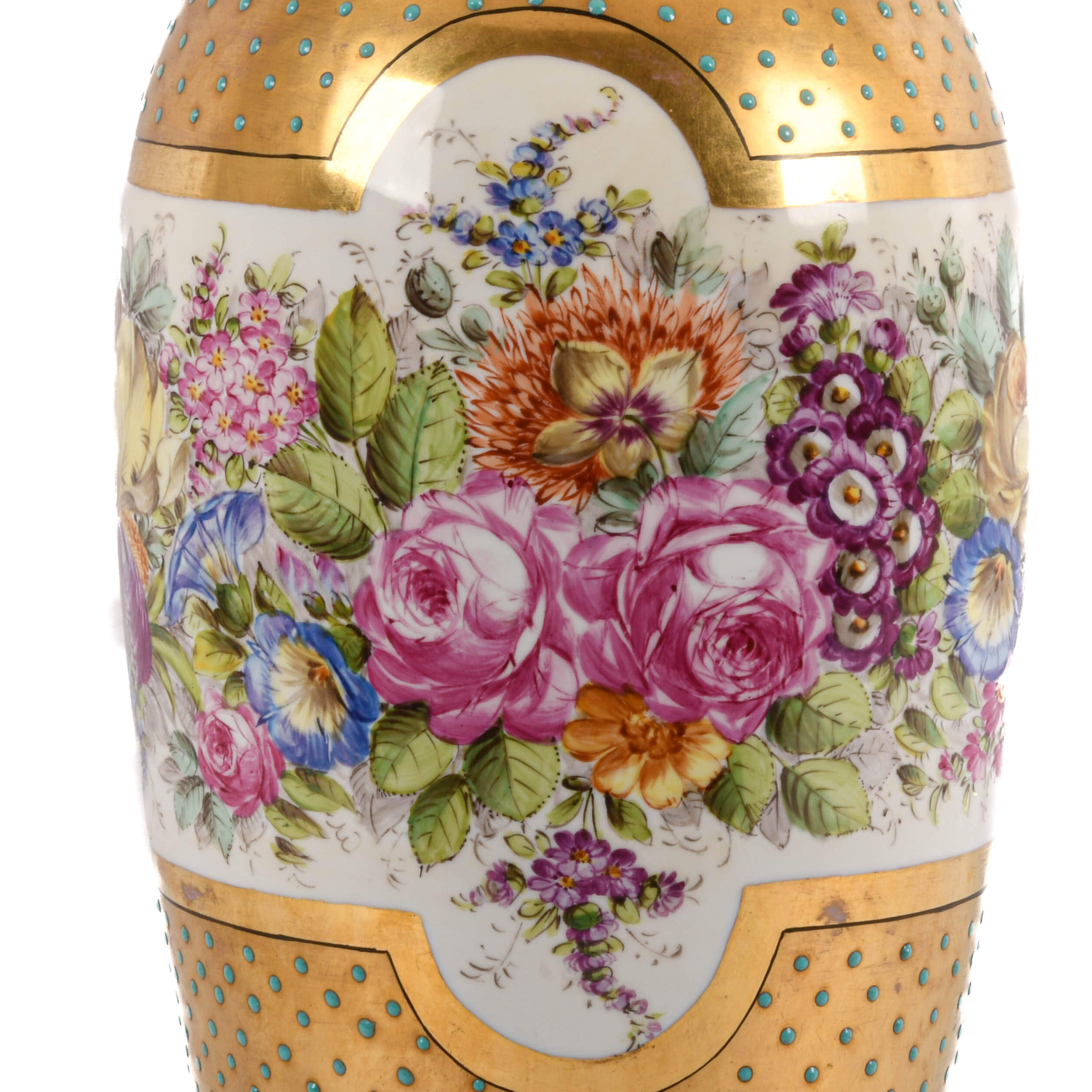 Dresden Hand-Painted Floral Lamp-3