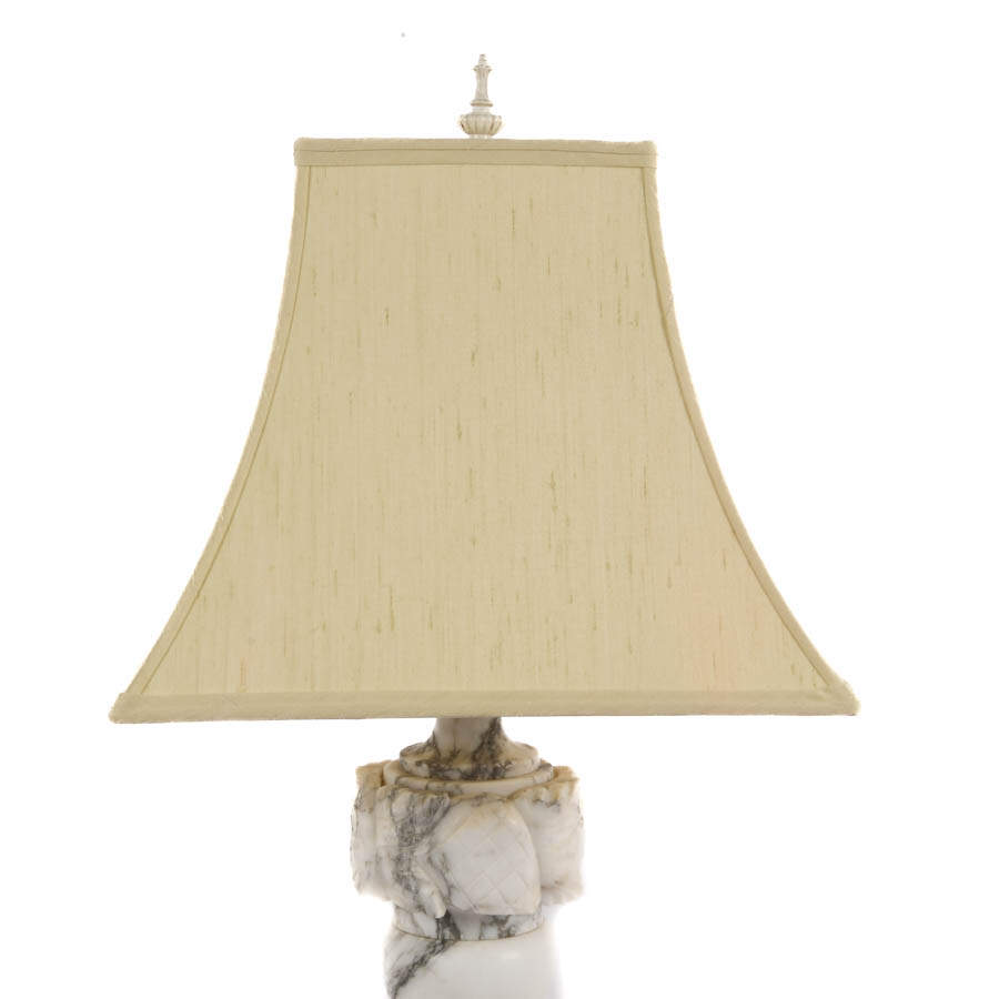 Neoclassical Alabaster Marble Table Lamp with Shade-2