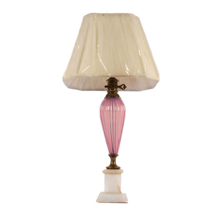 Venetian Glass and Brass Table Lamp-4