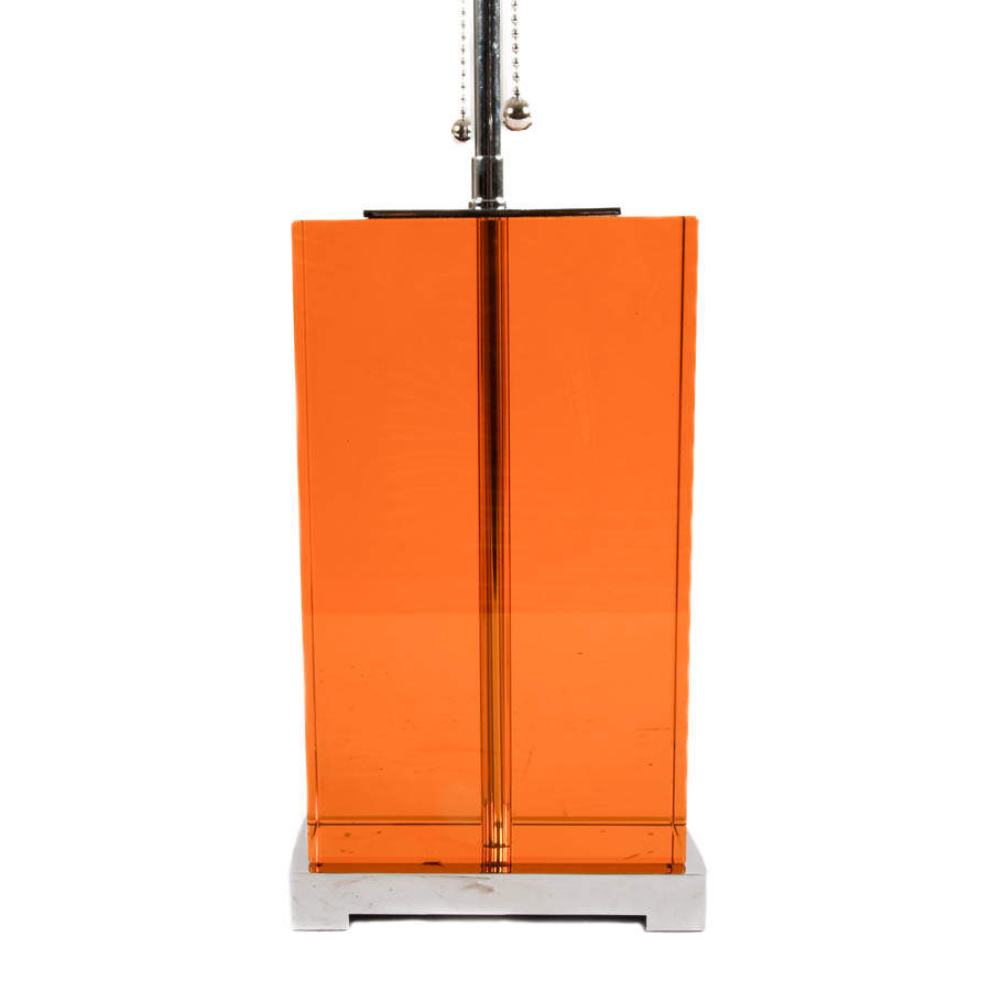 Pair of Mid-Century Modern Crystal and Chrome Table Lamps-5