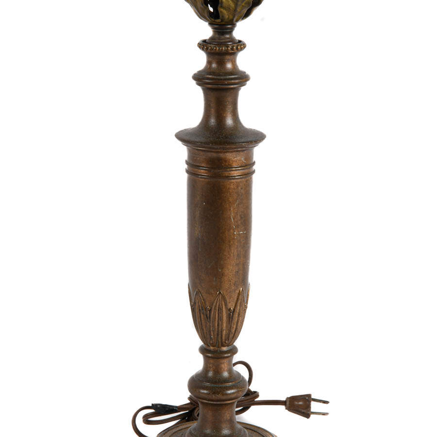 Brass Footed Table Lamp with Leaf Motif-3