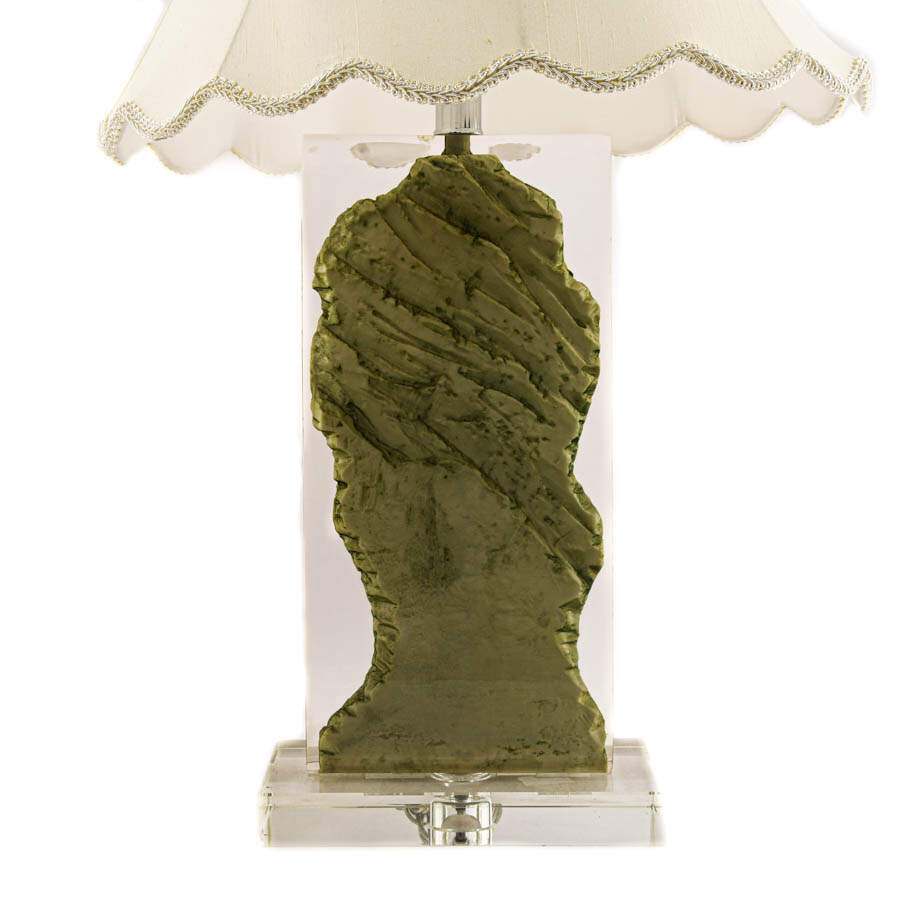 Pair of Green Lucite Abstract Table Lamps-5
