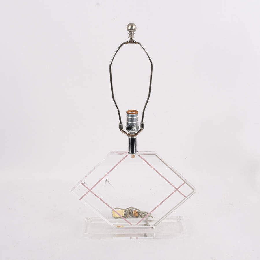 Pair of Lucite Diamond Form Table Lamps-4