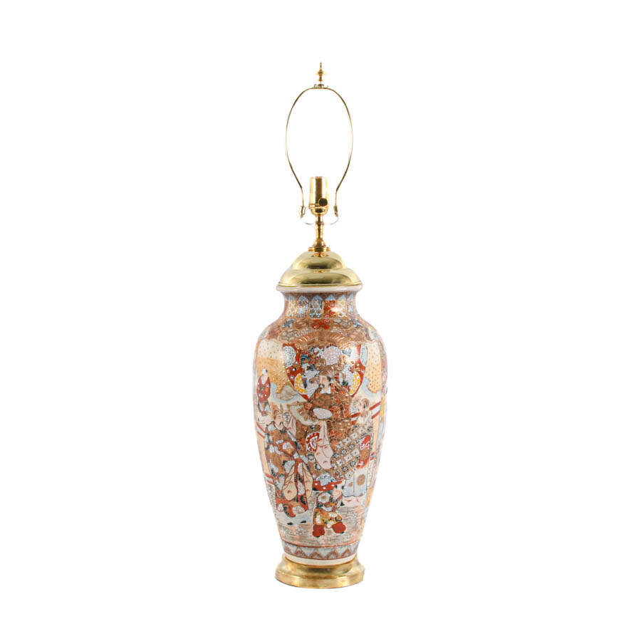 Antique Satsuma Vase Converted to Lamp-1