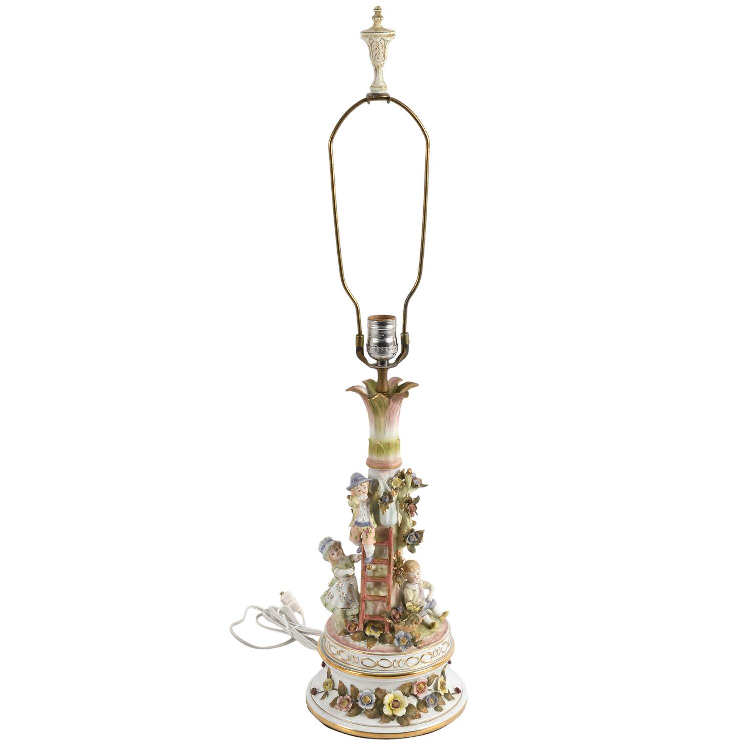 Pair of Figural Capodimonte-Style Table Lamps-1