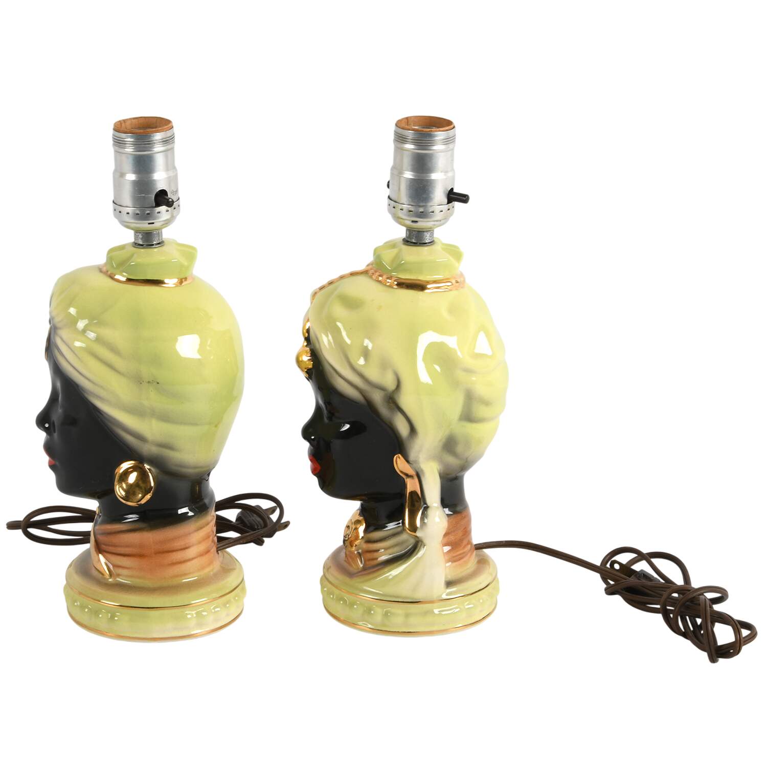 Pair of Mid-Century Modern Nubian Table Lamps-3