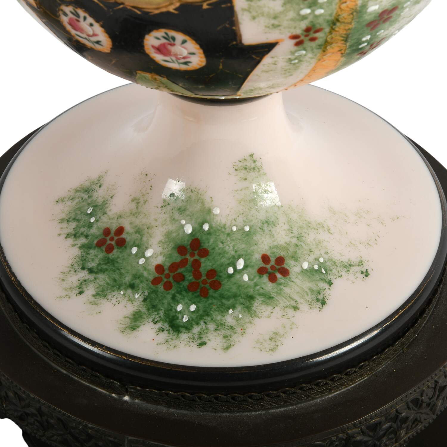 Cased Glass Hand-Painted Woman's Portrait Table Lamp-8