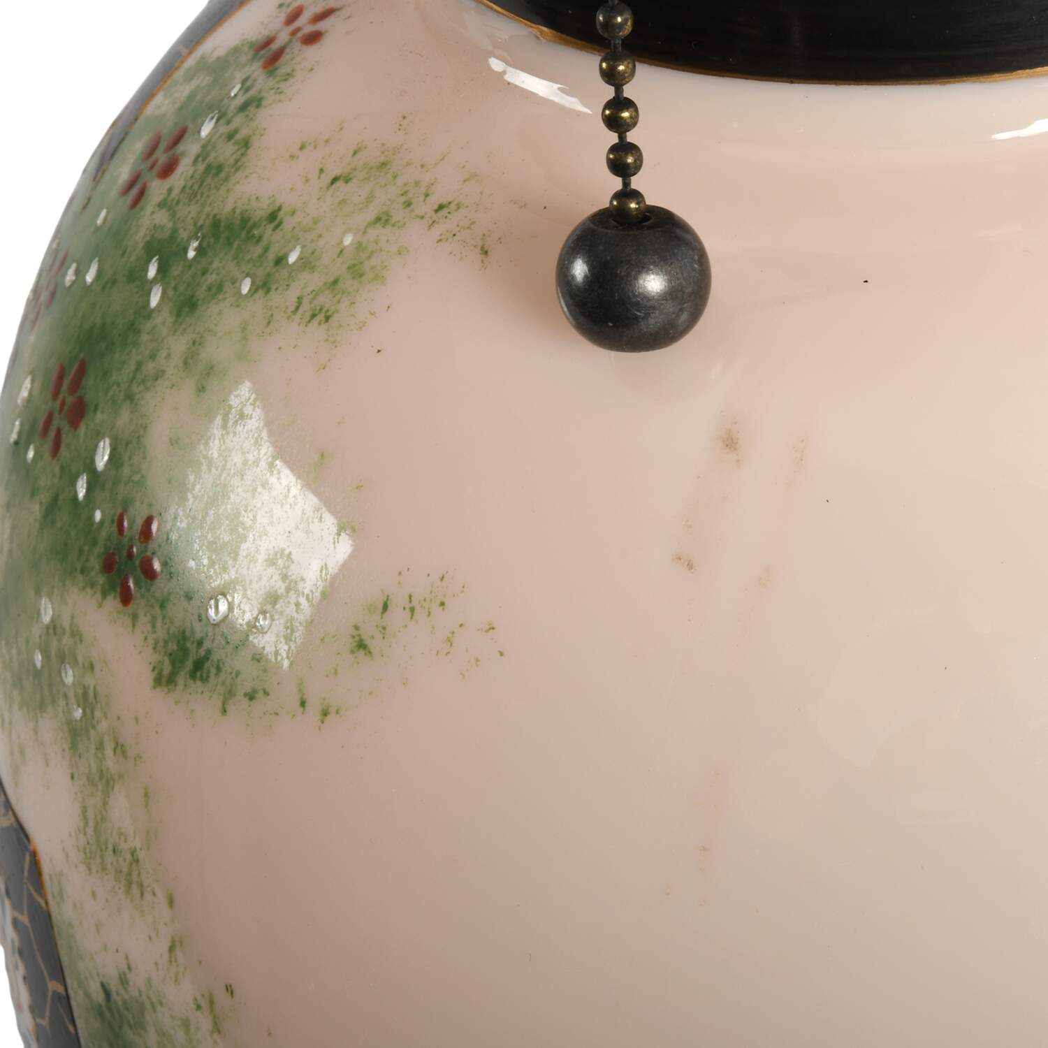 Cased Glass Hand-Painted Woman's Portrait Table Lamp-2
