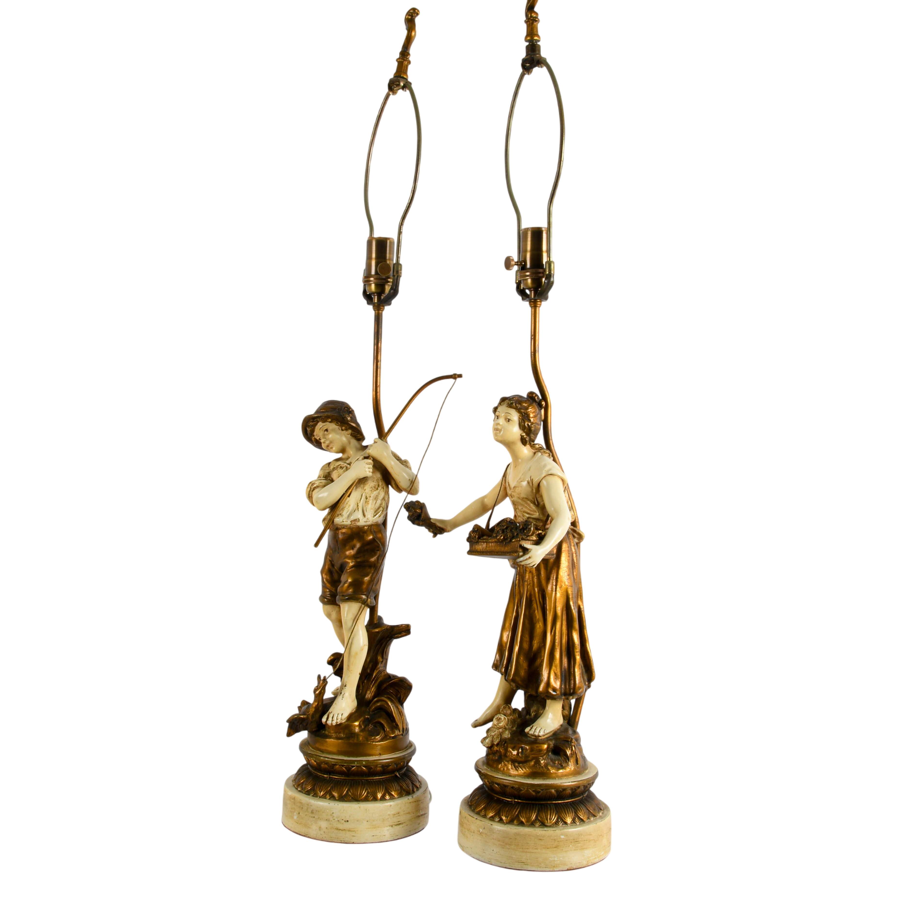 Pair of Louis & François Moreau Figural Table Lamps-5