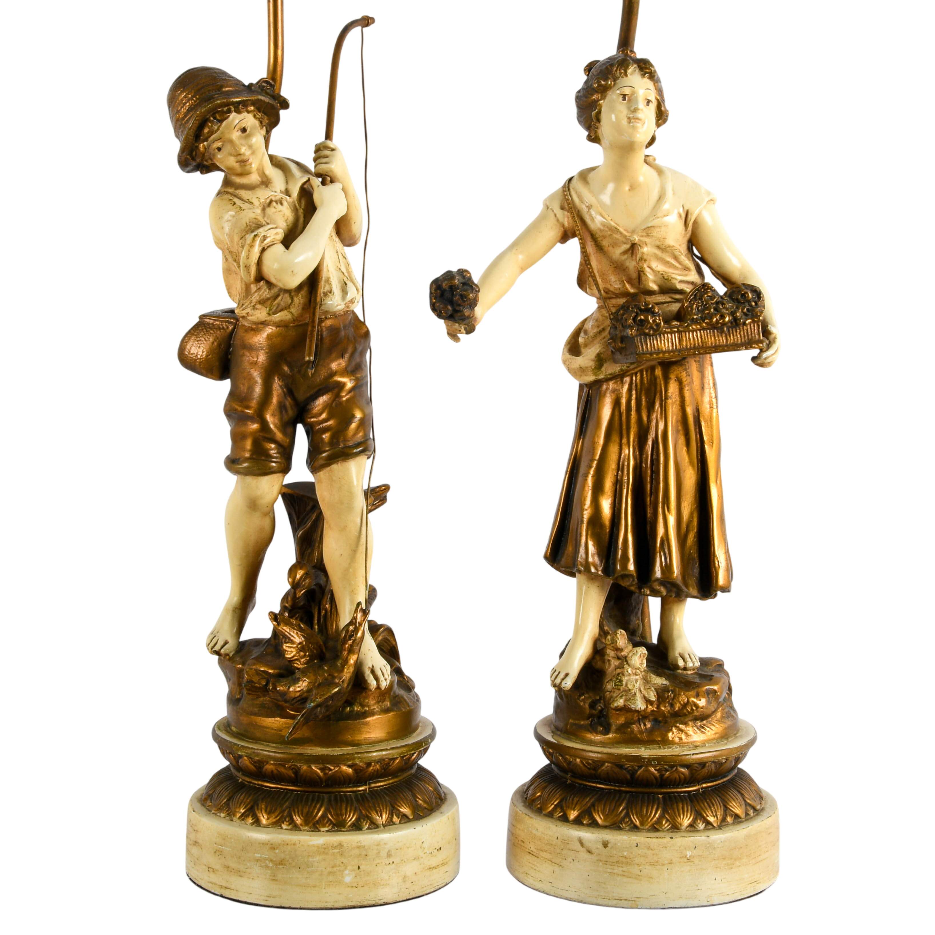 Pair of Louis & François Moreau Figural Table Lamps-3