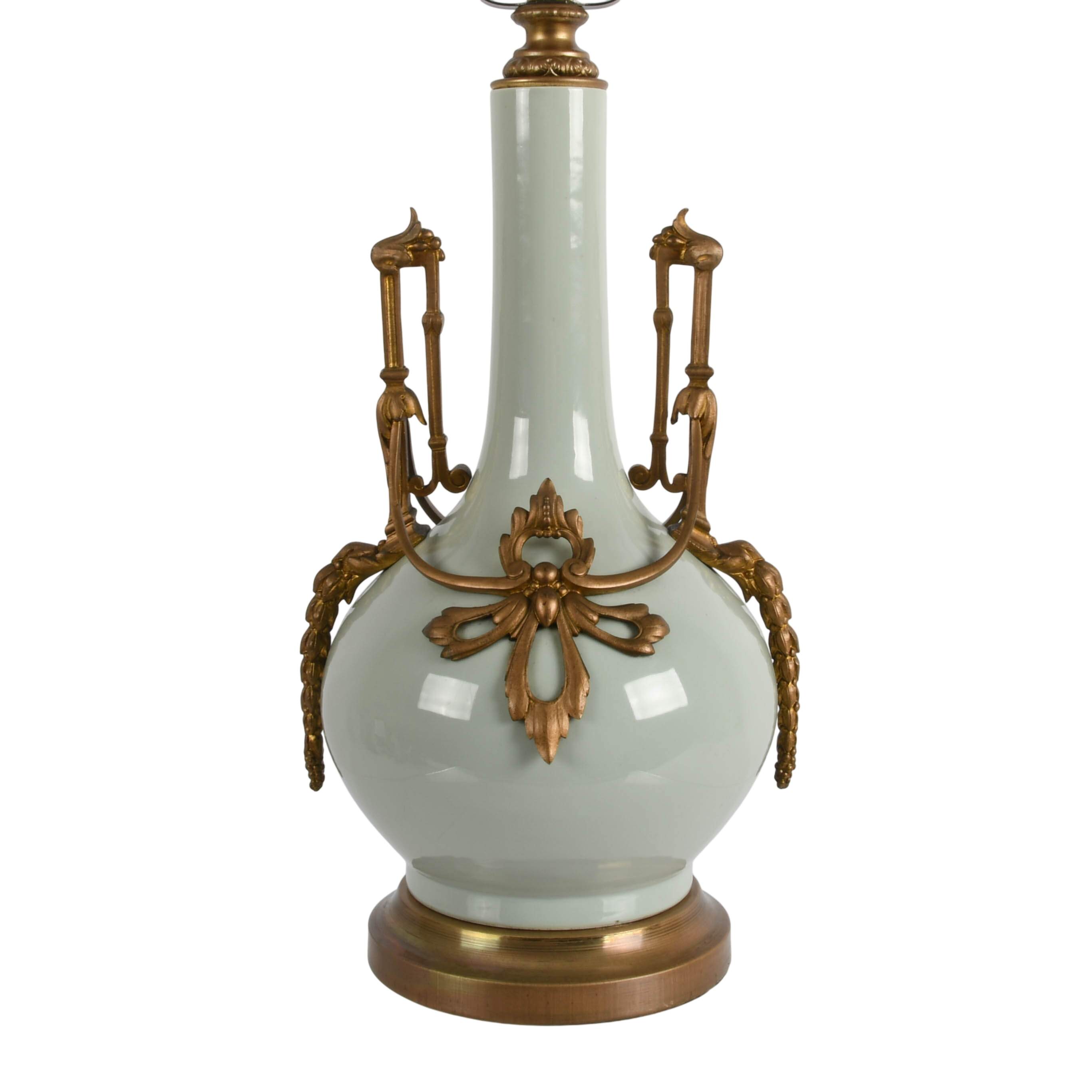 Bronze Mounted Celadon Porcelain Table Lamp-3