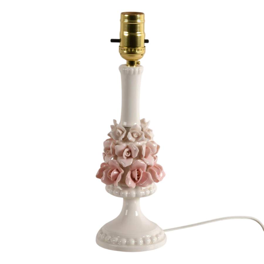 Mid-Century Ombré Rose Coquette Table Lamp-1
