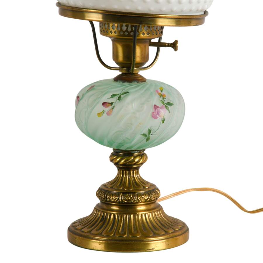 Uranium Swirl & Milk Glass Lamp-3