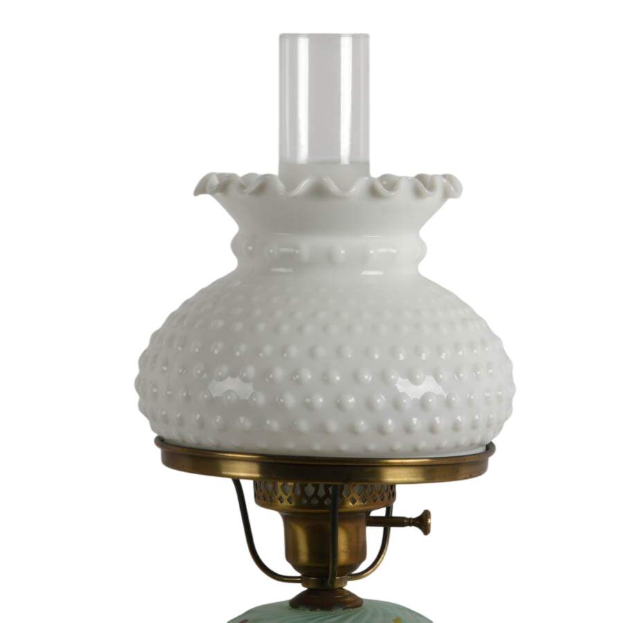 Uranium Swirl & Milk Glass Lamp-2