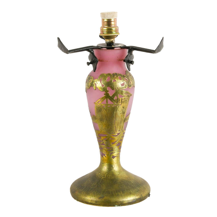 Art Nouveau-Style Cameo Glass Table Lamp-1