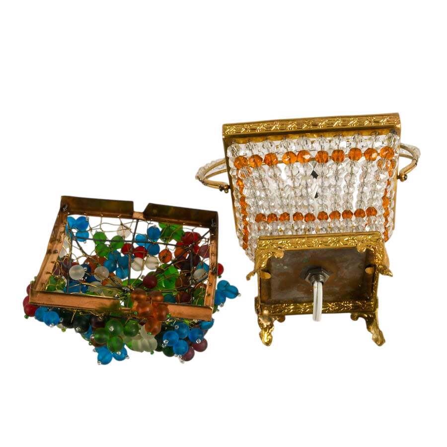 Czech Glass Fruit Basket Table Lamp-6