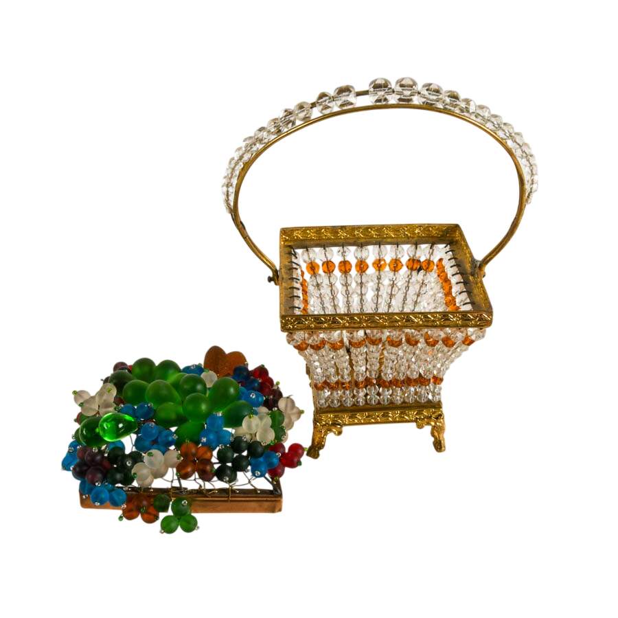 Czech Glass Fruit Basket Table Lamp-5