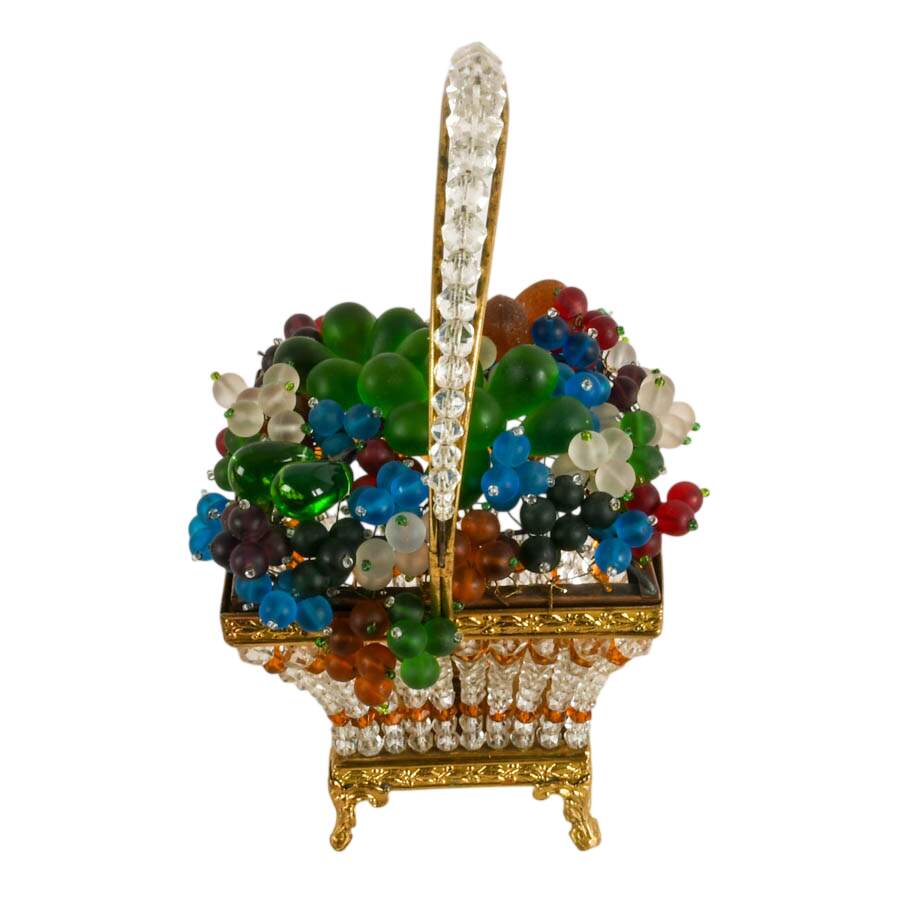 Czech Glass Fruit Basket Table Lamp-3