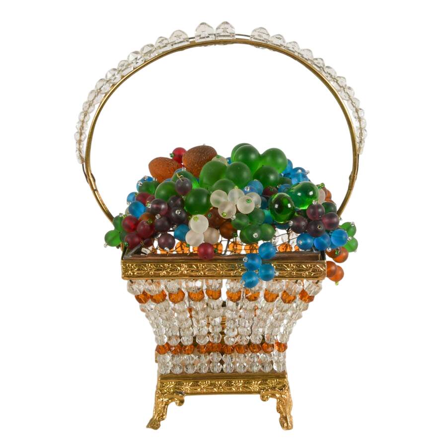 Czech Glass Fruit Basket Table Lamp-1