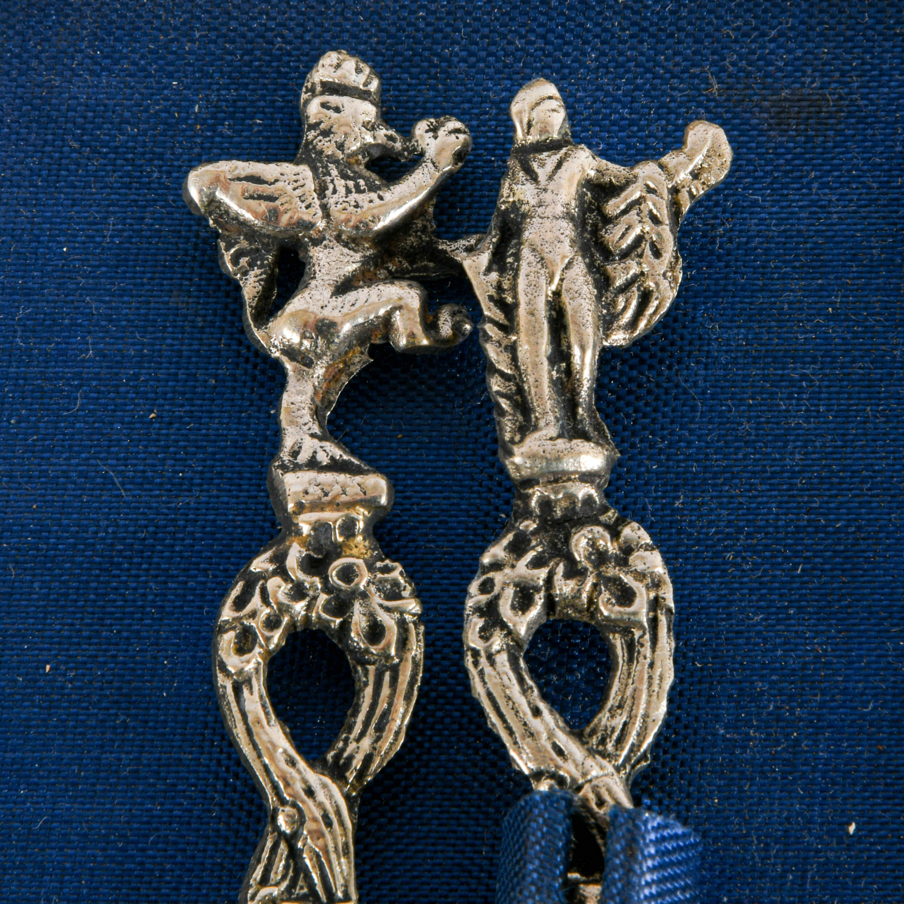 Set of Twelve Art Nouveau Figural Silver Plate Demitasse Spoons-4