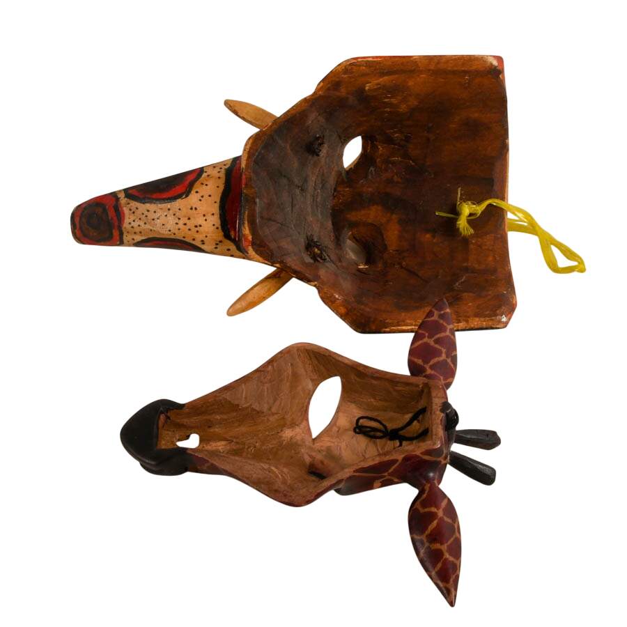 Pair of Hand-Carved Wooden Savanna Animals-3