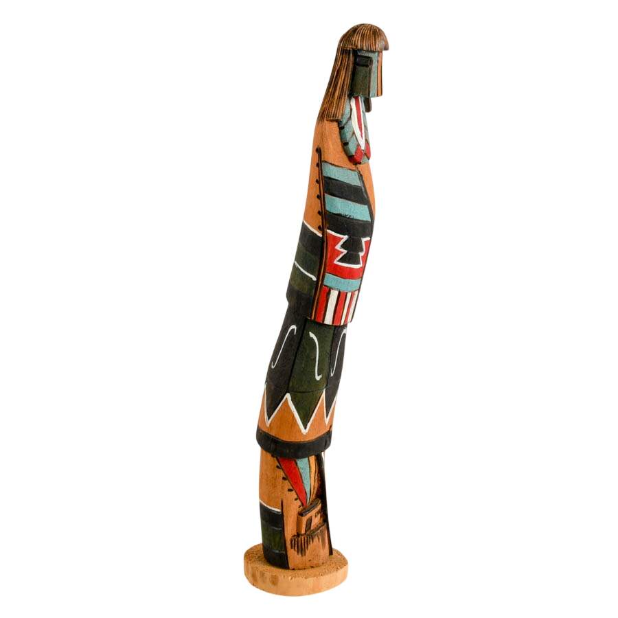 Hand-Carved Signed C. Tsosie "Shalako" Wooden Kachina Doll-4