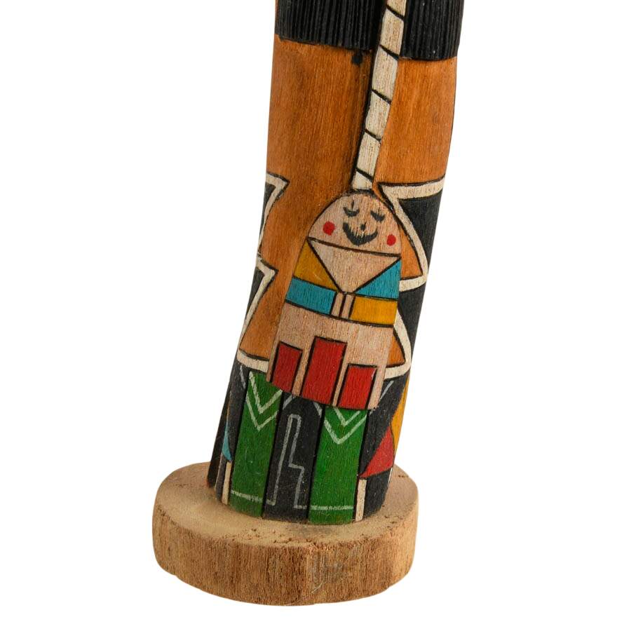 Hand-Carved Signed "Long Hair Maiden" Wooden Kachina Doll-8