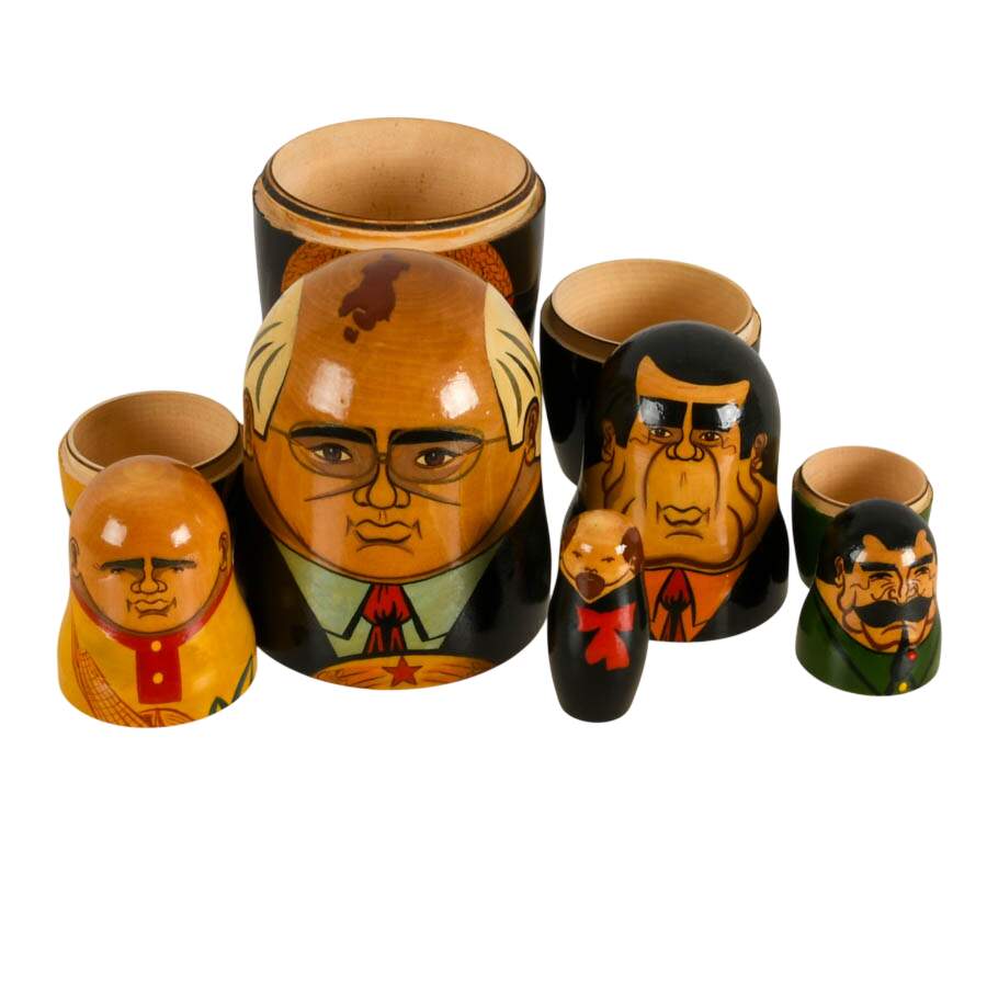 Hand-Painted Russian Political Leaders Matryoshka Wooden Doll Set-5