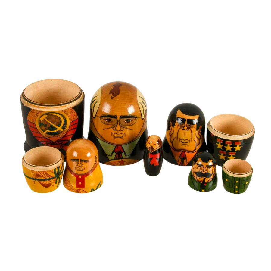 Hand-Painted Russian Political Leaders Matryoshka Wooden Doll Set-4
