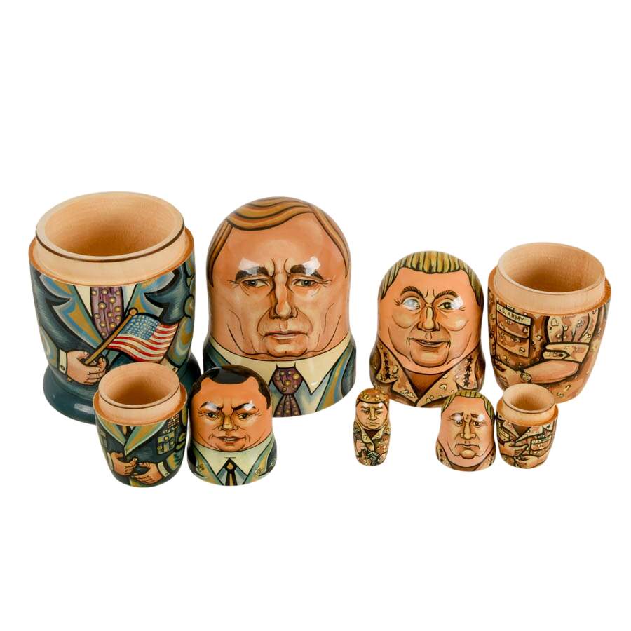 Hand-Painted American Political Leaders Matryoshka Wooden Doll Set-2