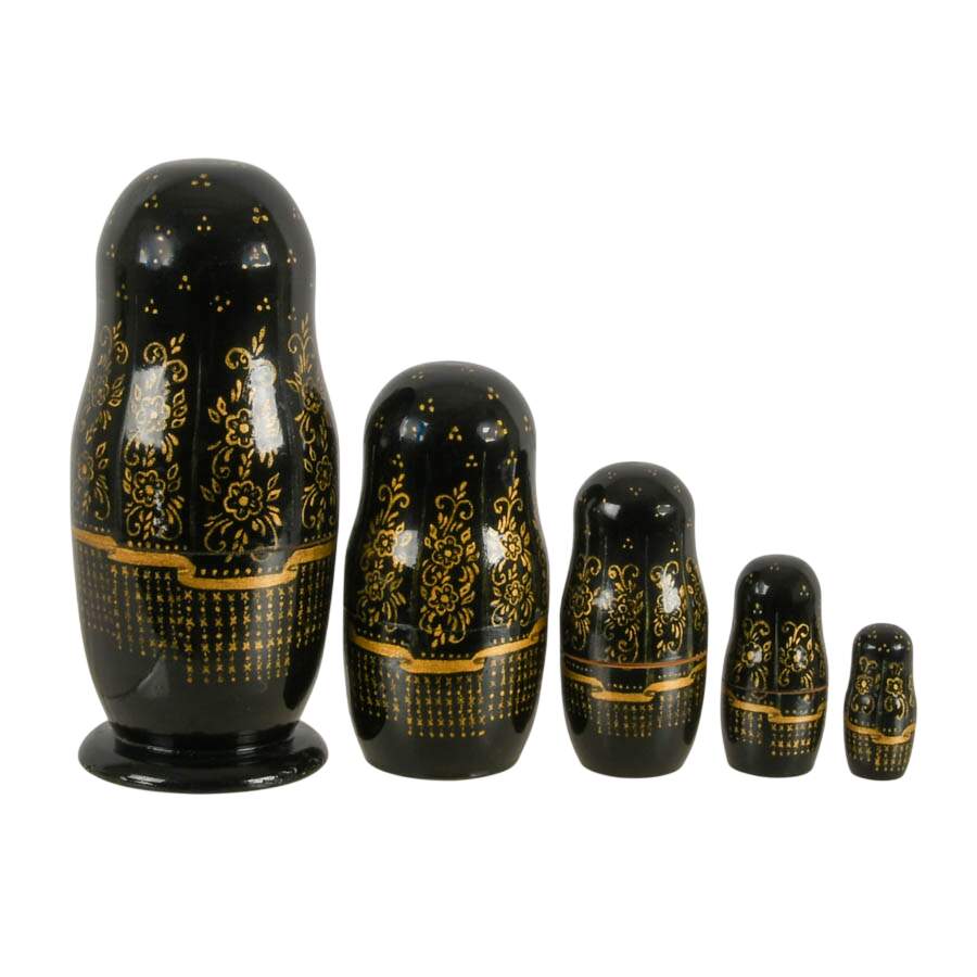 Hand-Painted Russian Nesting Doll Depicting a Religious Affair-7