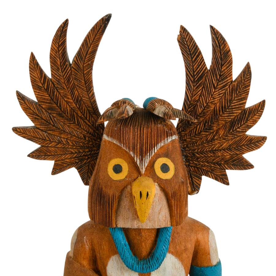 Hand-Carved Signed Carlton Timms "Mongwa" Kachina Doll-5