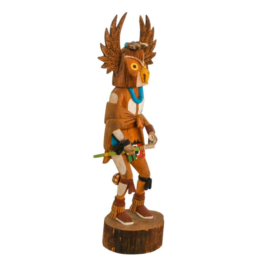 Hand-Carved Signed Carlton Timms "Mongwa" Kachina Doll-4