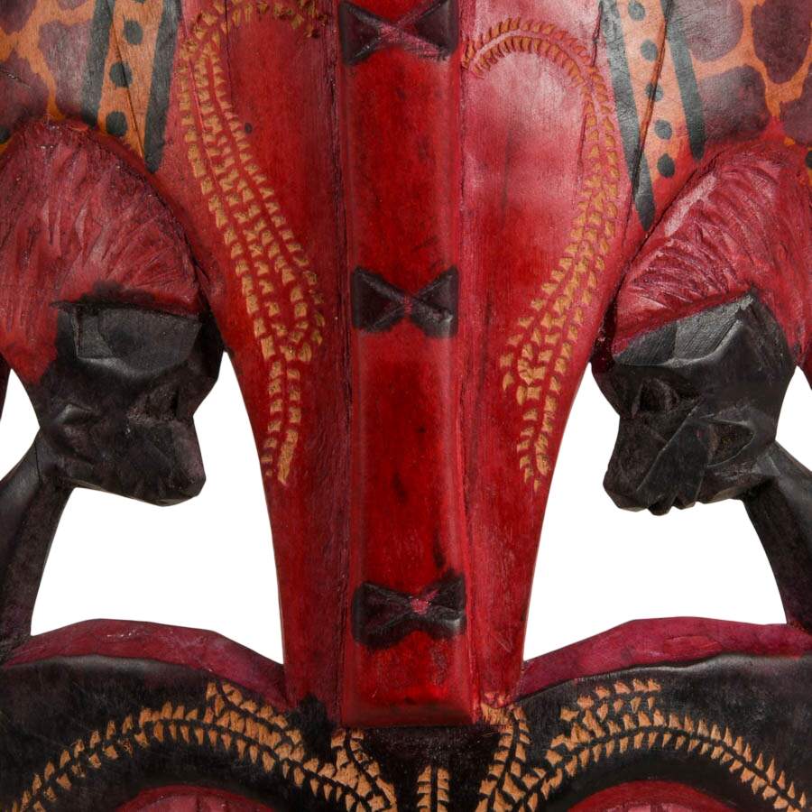 Pair of Hand-Carved Maasai Wooden Masks-6