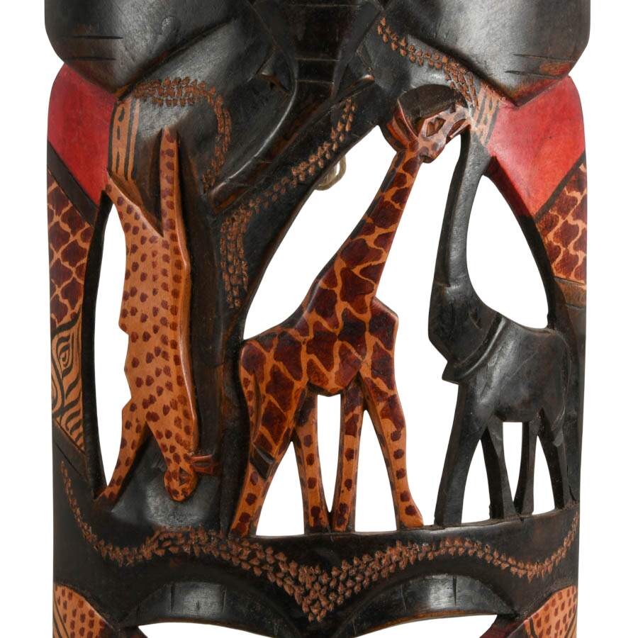 Pair of Hand-Carved Maasai Wooden Masks-2