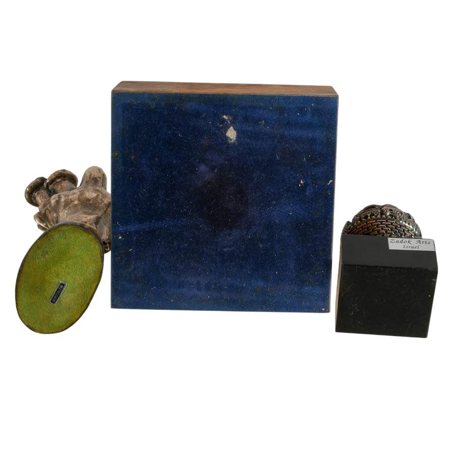 Three-Piece Silver-Plated Jewish Items-8