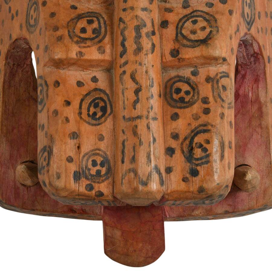 Hand-Carved Guatemalan Wooden Jaguar Mask-3