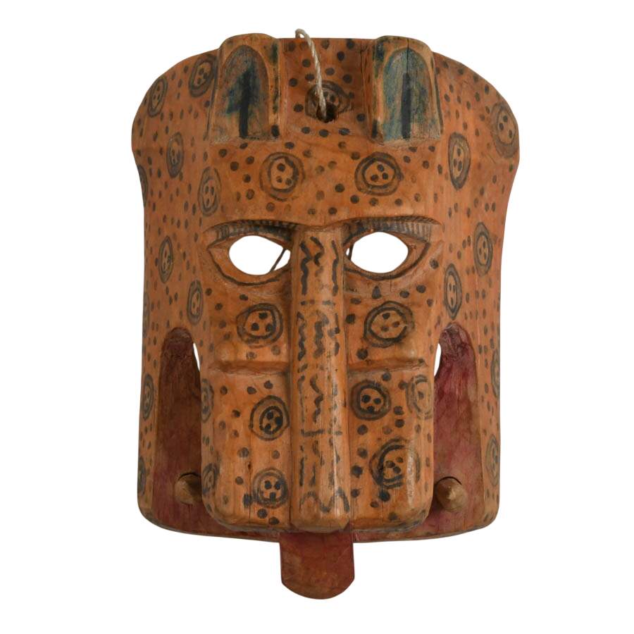 Hand-Carved Guatemalan Wooden Jaguar Mask-1