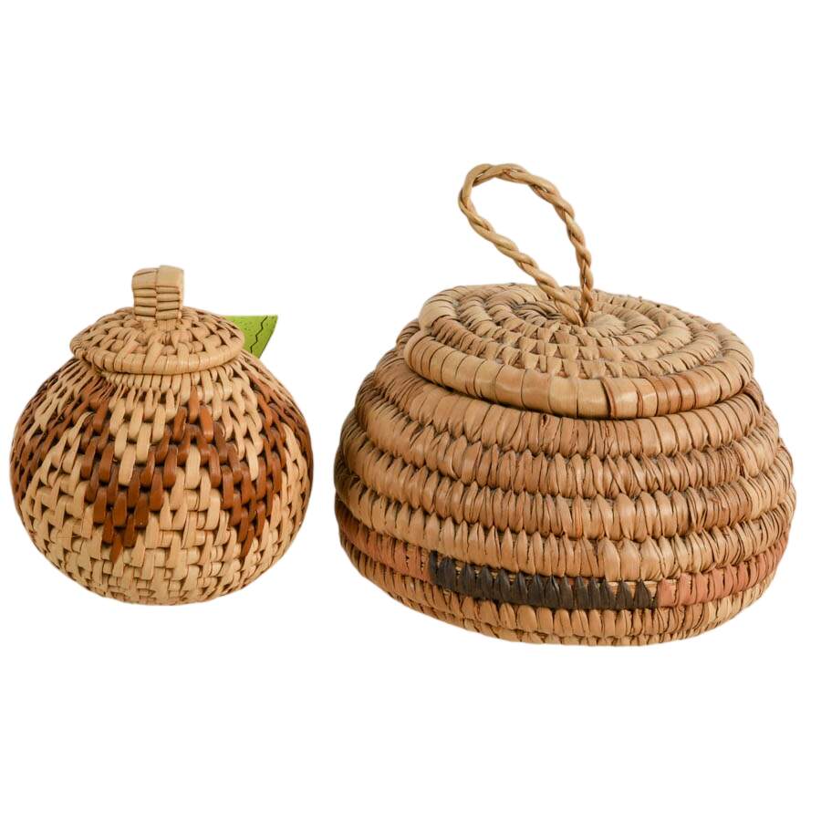 Grouping of Five Hand-Made Zulu Herb Containers and Bowls-5