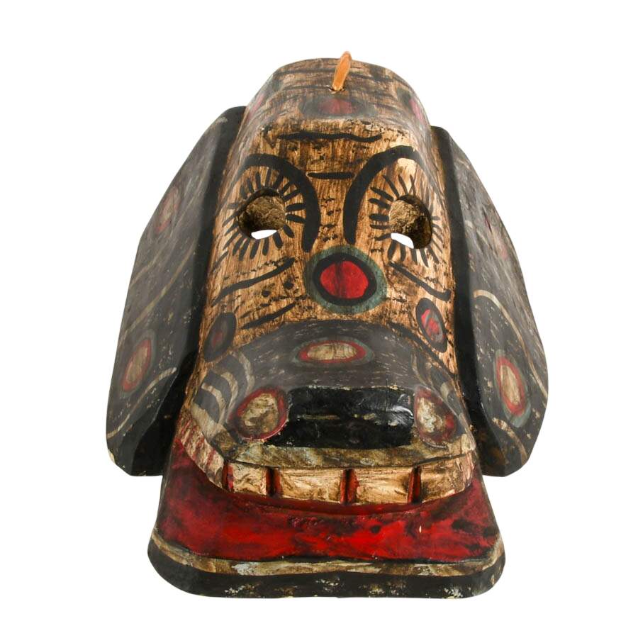 Hand-Carved Wood Latin American Folk-Art Mask-5