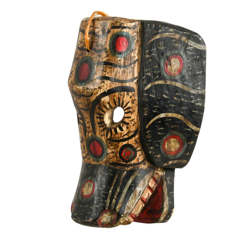 Hand-Carved Wood Latin American Folk-Art Mask-2