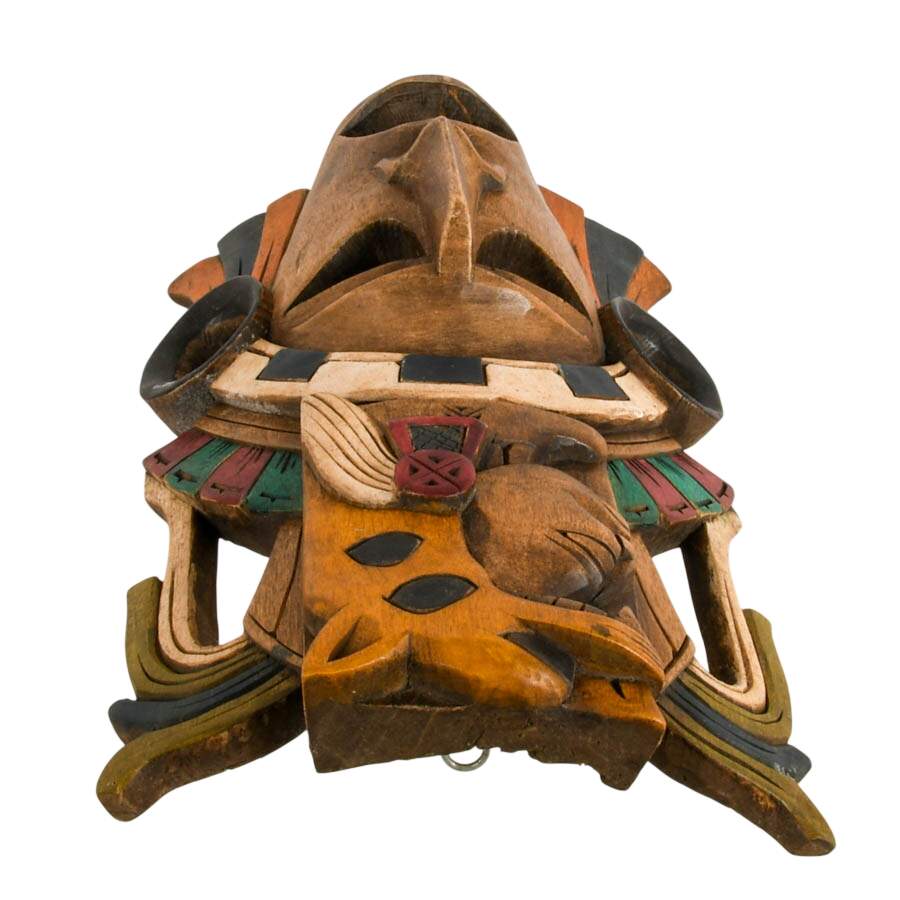 Hand-Carved Mayan-Inspired Wooden Mask-3