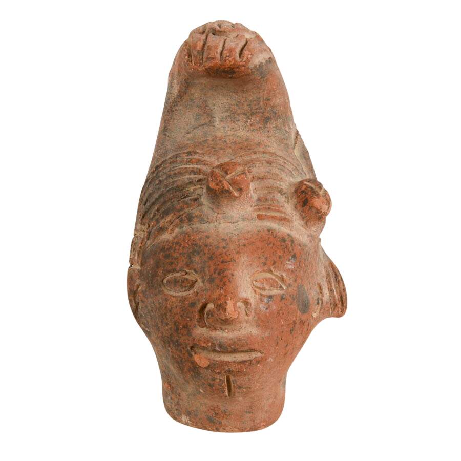 Collection of Six Mayan Terracotta and Stone Figures-7