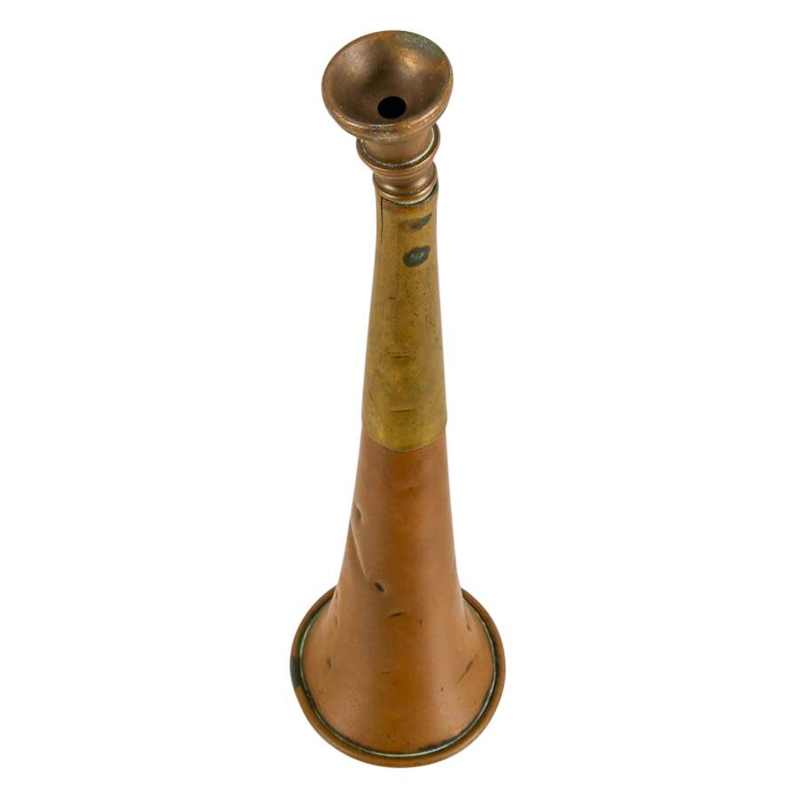 Antique Victorian Brass and Copper Hunting Horn-3