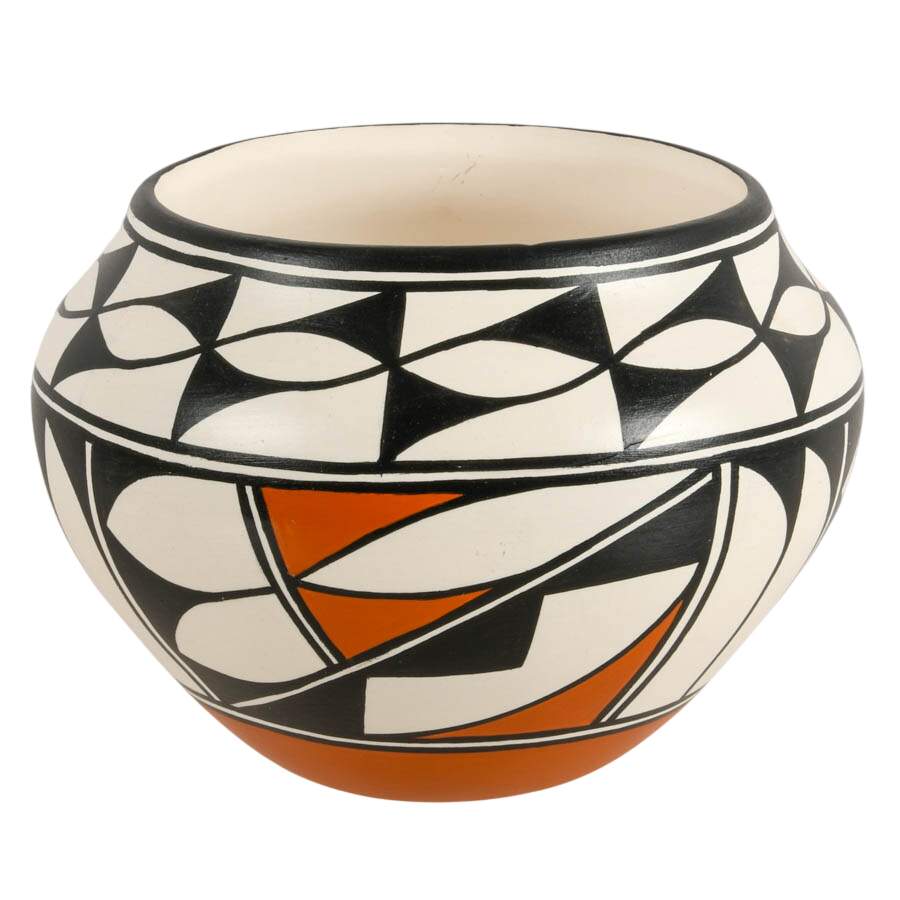 Four Hand-Painted Acoma Pottery Vases-4