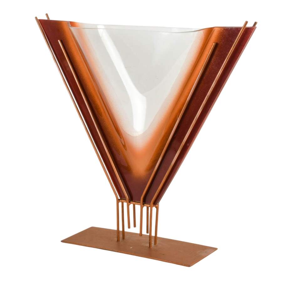 Mark Hines Abstract Art Glass Vase-3