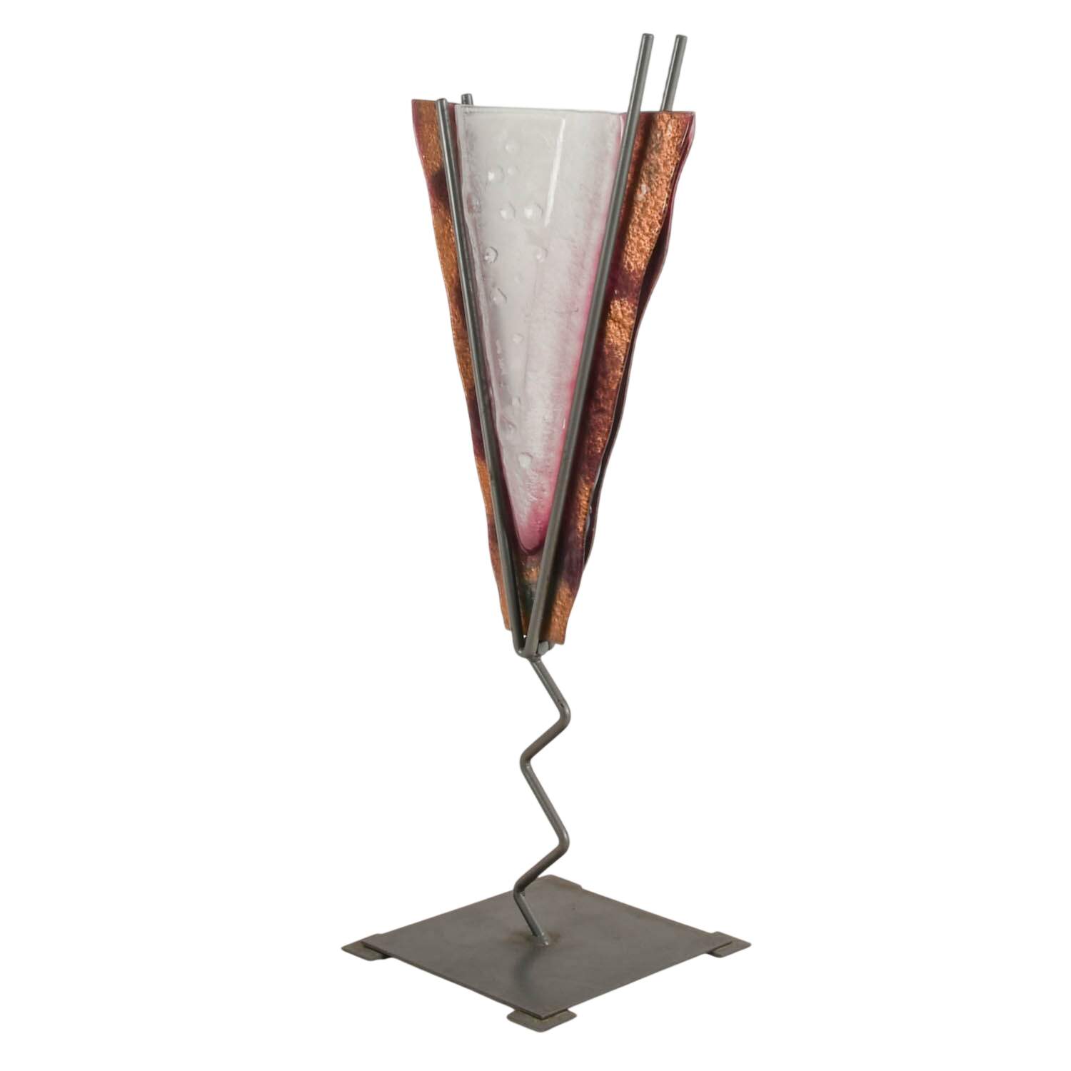 Postmodern Memphis-Style Pressed Glass Vase-2